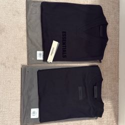 Essentials Tee Shirts With Silicon 3D Logo Size S; Brand New, One V Neck Jet Black, And One Crewneck  Price Is For ONE   