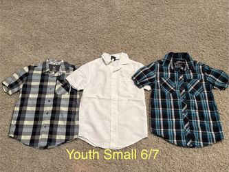 Boys Youth Small 6/7 Short Sleeve Button Down Shirts - Lot of 3