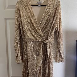 H & M Gold Sequin Dress