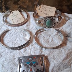 STERLING ZUNI  & NAVAJO INDIAN JULERY 