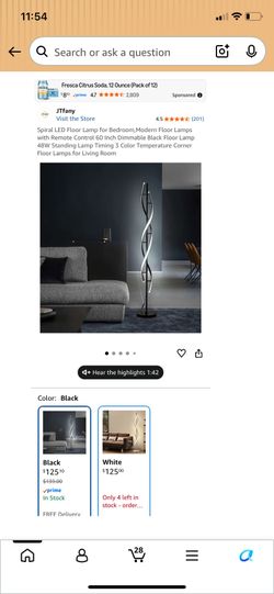 Spiral led floor lamp 4Ft