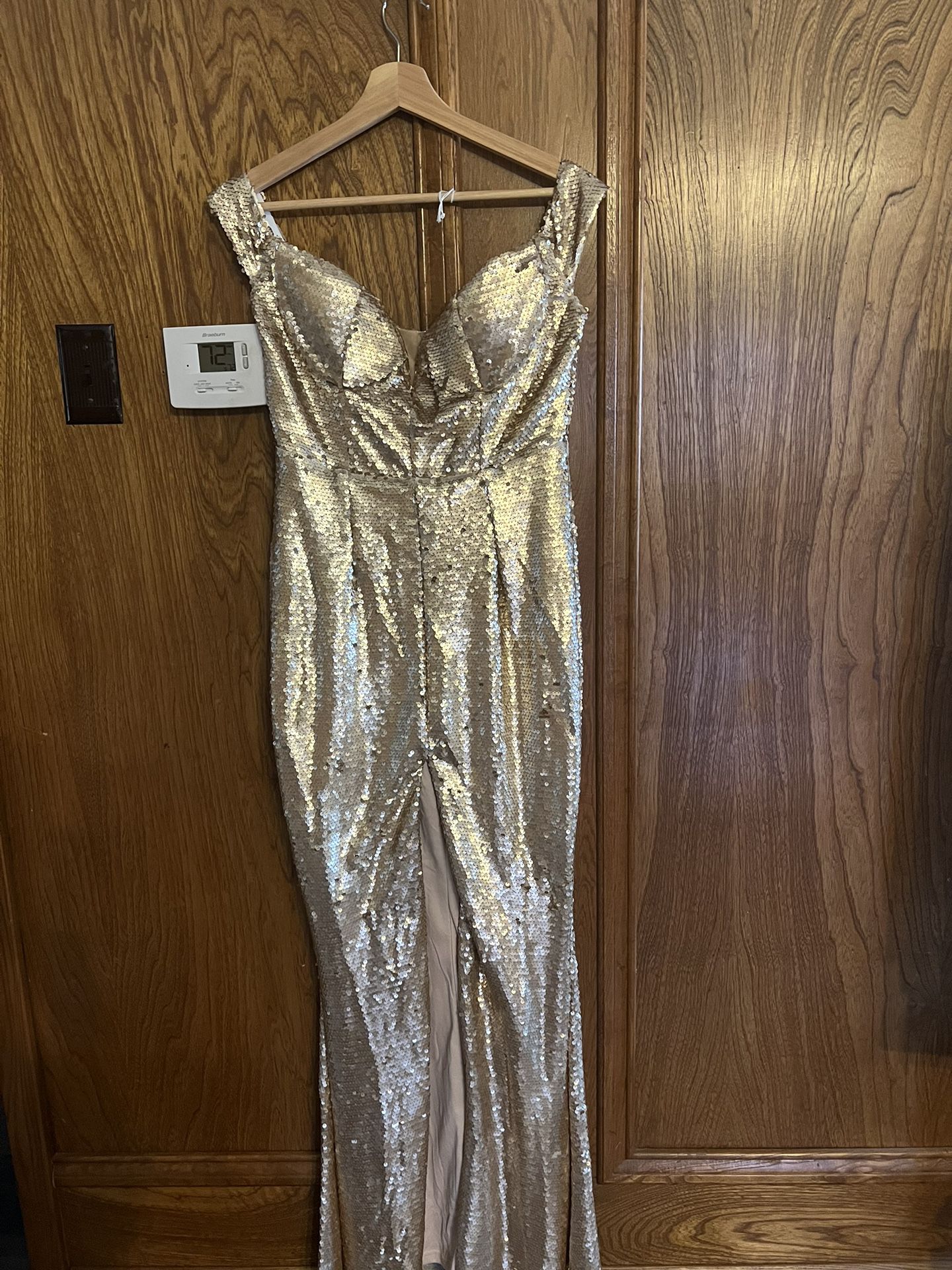 Sequin Gold Formal Prom Dress