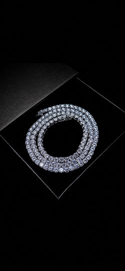 925 Sterling Silver 13.77CT MOISSANITE Tennis Necklace Size 20”