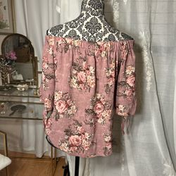 Vintage Cottage Core Off Shoulder Floral Top