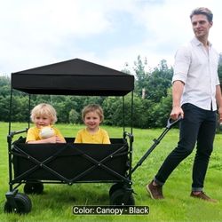NEW in Box: Heavy-duty folding cart wagon with removable canopy/ roof top