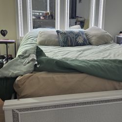 Queen Bed Frame & Dresser With Mirror