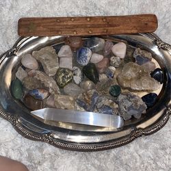 ALL cristals, incense holder 