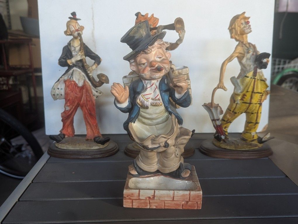 Vintage Ceramic Hobo Clowns
