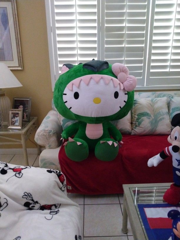Giant Sanrio Hello Kitty Green Dragon Costume Plush