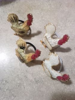 Rooster Napkin Rings Set of 4
