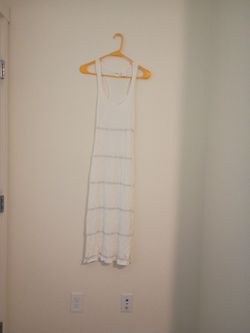 Women's all white dress silver beading (xs)