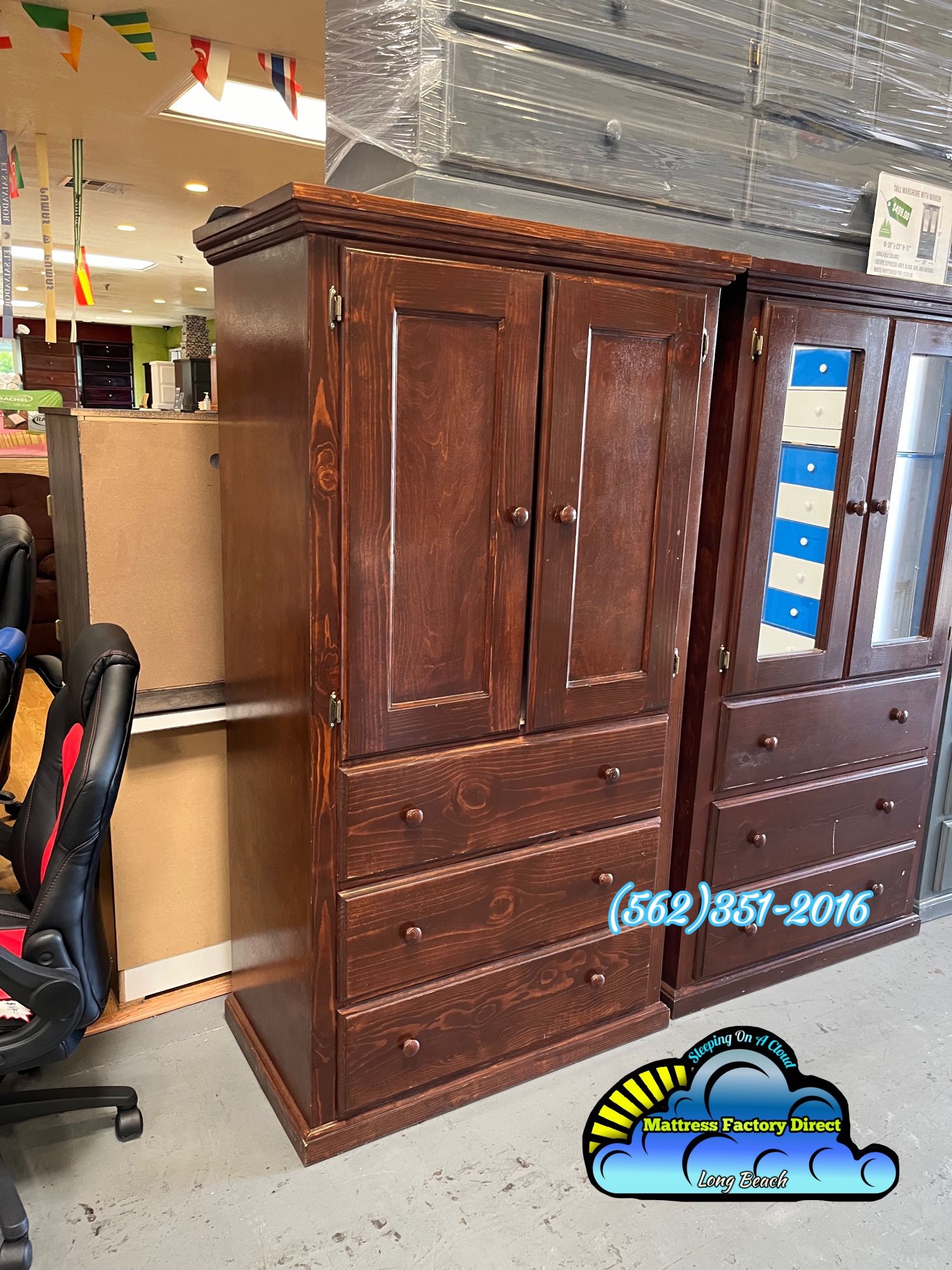 Brown Tall Closet Wardrobe New Ropero Armoire Dresser