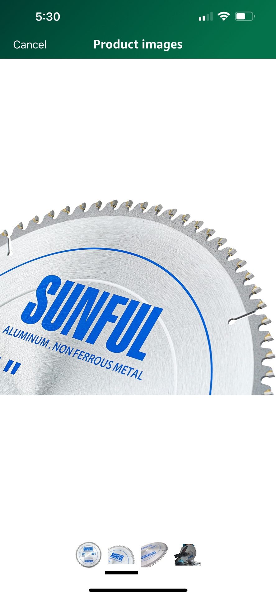 10-Inch 80 Tooth TCG Saw Blade with 5/8-Inch Arbor for Aluminum and Non Ferrous Metals (10" 80T)