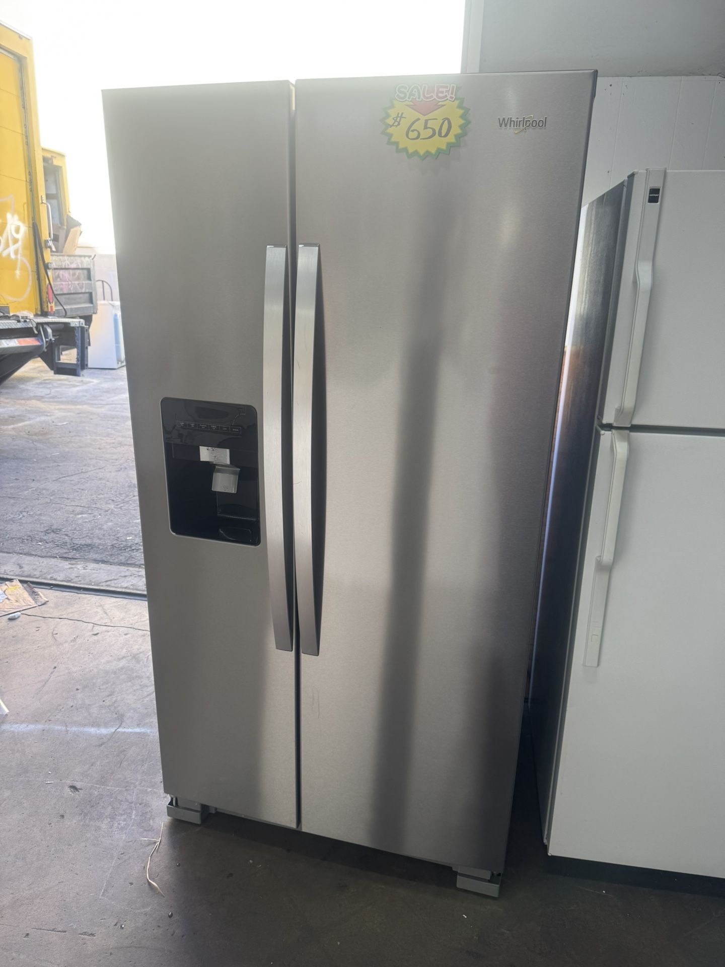 USED WHIRLPOOL SIDE BY SIDE REFRIGERATOR