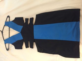 Blue and black dress