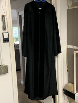 Graduation Doctorate gown with hood & tam (black/blue/grey/white)