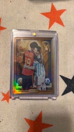Lamine Yamal & Messi Holo Trading Card in Case