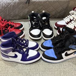 Jordan 1 Mid Kids Size 2y (5 pairs)