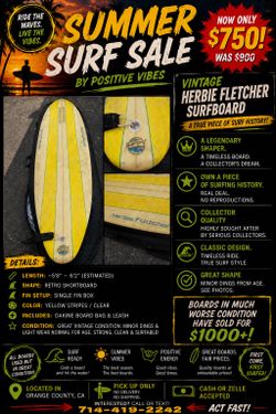 HERBIE FLETCHER SURFBOARD + DAKINE BAG (vintage)