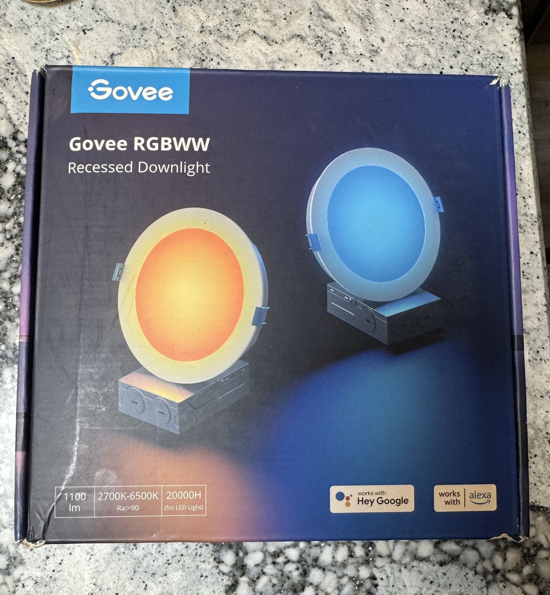 Govee Smart Recessed Lighting 6inch WiFi Bluetooth RGBWW...