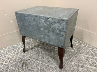 Unique Industrial Style Galvanized Metal Accent Table