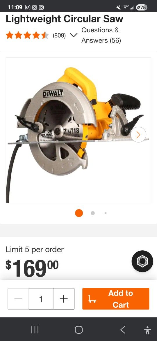 Dewalt 71/4 Circular Saw