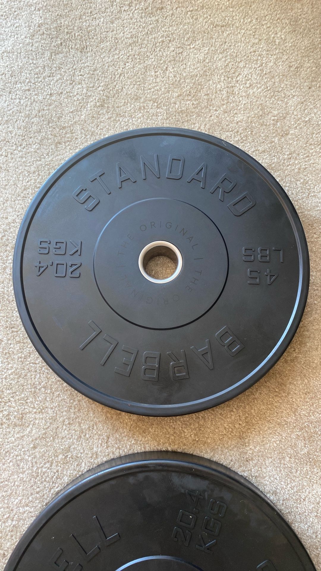 45lbs Barbell Standard Bumper Weight Plates