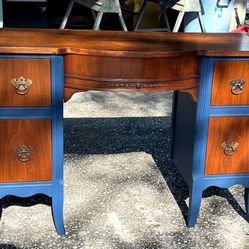 30’s vintage Walnut Writing Table/Desk- Updated- Beautiful 