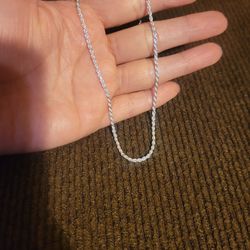 Italy 925 Solid Sterling Silver Diamond Cut Rope Chain Necklace for Men Women 20" Plata Italiana 925 Cadena Unisex 20"