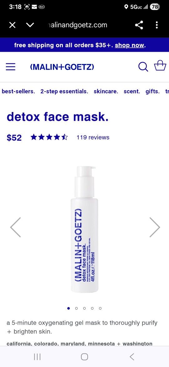 Malin+Goetz Detox Face Mask