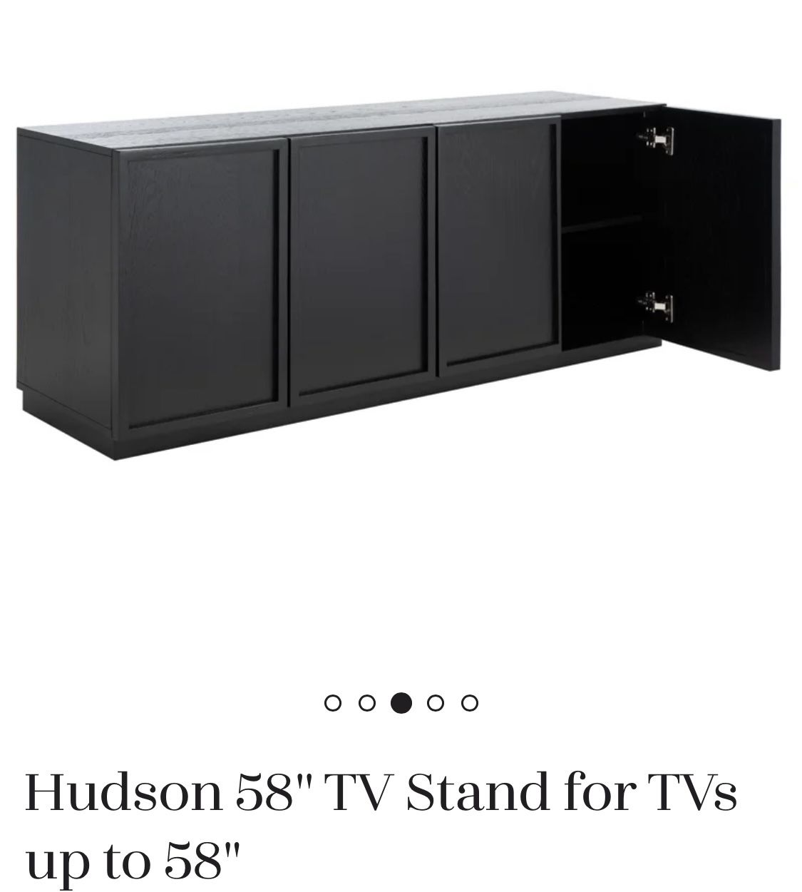 58” Black Wood TV Stand