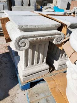 CONCRETE CEMENT ROMAN PILLARS $300 EACH.