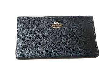 Coach Slim Zip Wallet Black Purse / Handbag