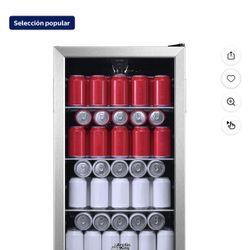 Refrigerador Arctic King Refrigerador y Enfriador de Bebidas de 115 Latas, Apariencia de Acero Inoxidable,