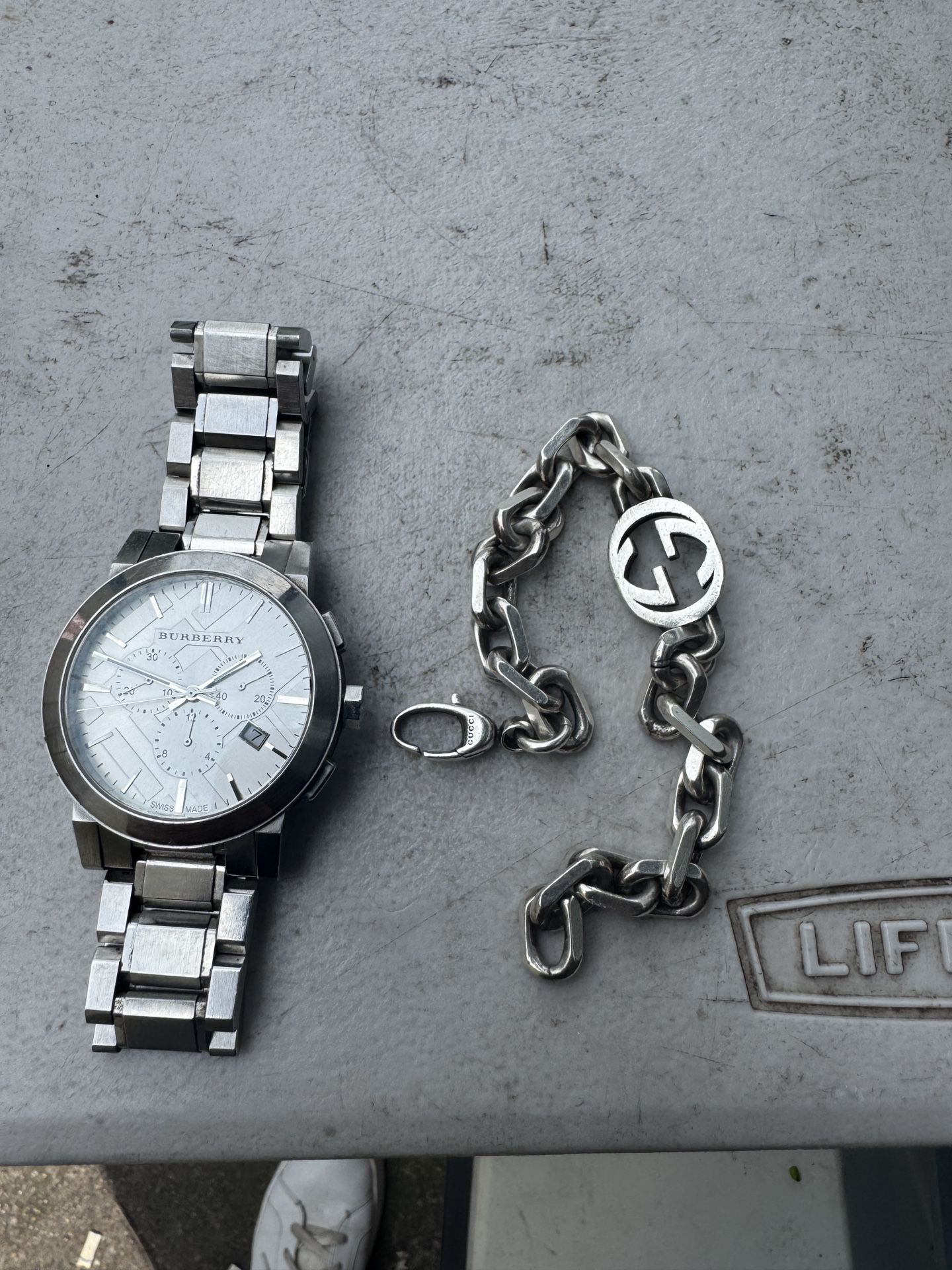 Burberry Men’s Watch And Gucci Bracelet
