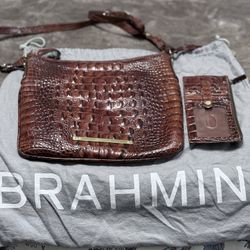 Burgundy Brahmin Small Crossbody With Card Wallet 