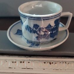 Japanese Blue Willow Cup & Saucer $20