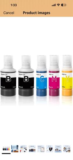 Ink Refill Bottles 5 Pack Replacement for T502 Ink for ET-3850 ET-2850 ET-4850 ET-2800 ET-2760 ET-3760 Printer (Non-Sublimation, 2Black, Cyan, Magenta