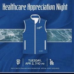 4/2/24 Dodgers Nurses Night Healthcare SGA Jacket VEST! SIze XL Or Medium