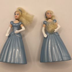 Pair Of 1995 happy meal- Disney Cinderella- Cake topper/Toys Blue Dress