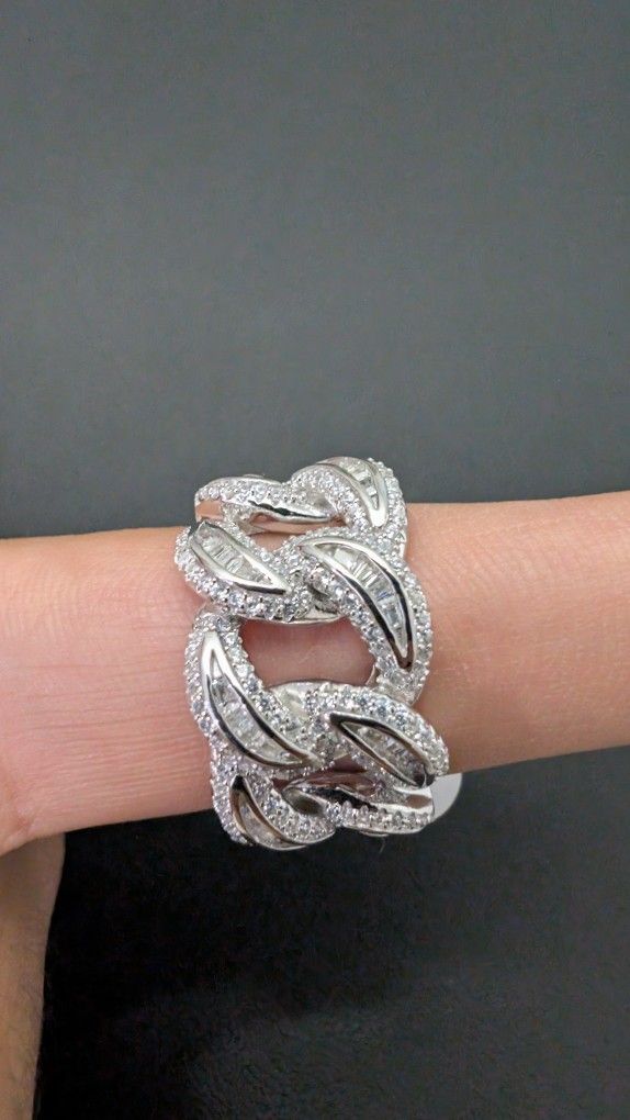 Solid .925 Sterling Silver Cuban Ring