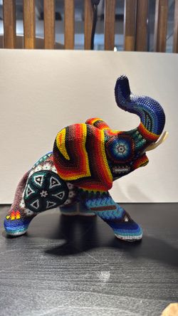 Huichol beaded elephant