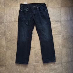 Levi's Men's Straight Jeans Size 32, Blue Dark Wash Denim, Relaxed Fit