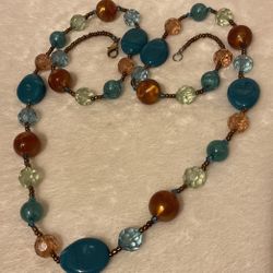 34” Multi Color Beaded Necklace 