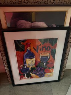 Framed Vino Wine Art Print