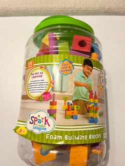 Spark Create Imagine Foam Peg Building Blocks, 100 Pieces