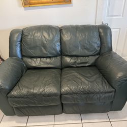 Green Leather Set Of Couch