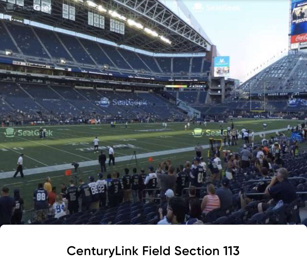 Seahawks vs Los Angeles Rams - (Section 113, Row R and S)