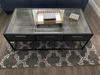 Coffee table with rug