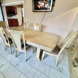 Juego de comedor de madera antiguo